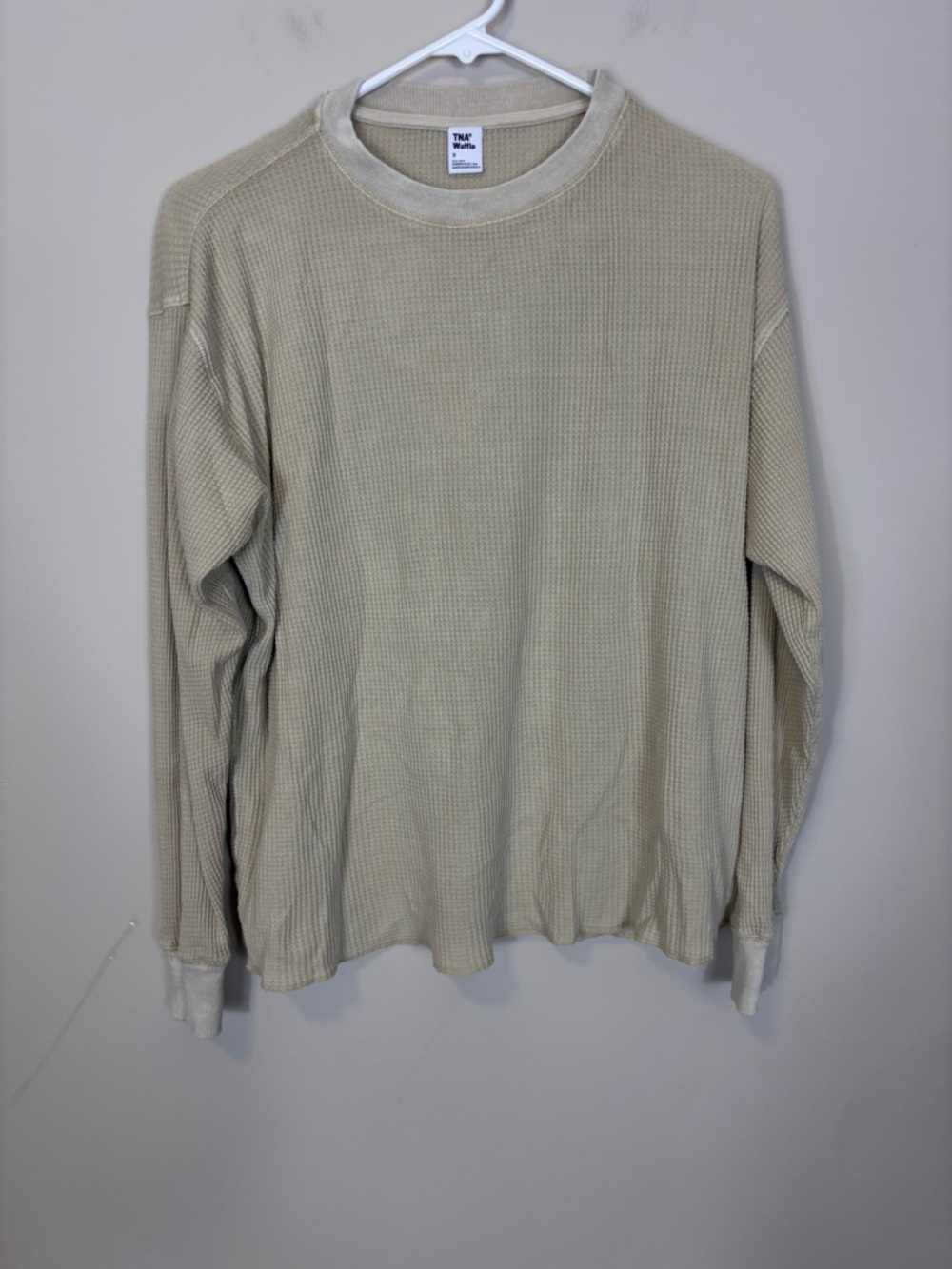 TNA Waffle Long Sleeve Women’s Top in Cream Small